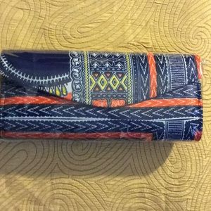 New, medium navy Authentic African print clutch